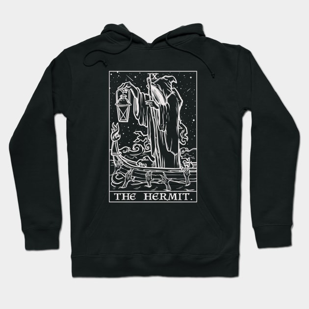 The Hermit Tarot Card Terror Tarot Shadow Edition Grim Reaper Hoodie by TheGhoulishGarb